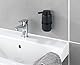 WENKO Wand Seifenspender Mod. Woya, nachfüllbarer Pumpspender aus Keramik für bis zu 250 ml Flüssigseife, Turbo-Loc® Befestigung ohne Bohren, 6,8 x 13 x 6,8 cm, Schwarz