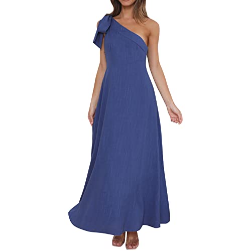 Robe coton longue une épaule asymétrique et légère pour un style estival chic