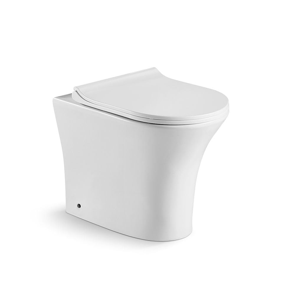 Milano White Marbury Ceramic Back To Wall Toilet Wc Pan Soft Close Seat