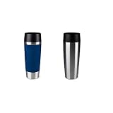 Emsa Standard-Design Travel Mugs, blau/edelstahl, 2 x 500ml