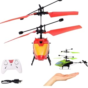 VEZIMON Gravity Sensor Toy Helicopter for Boys/Kids Age 5 + Years, Indoor Palm Sensing Helicopter Rechargeable Helicopter with LED Lights I Multicolour (Pack of 1)