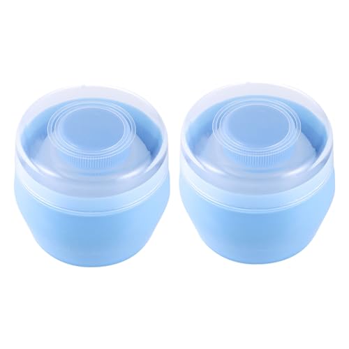 Sewroro 2piezas Borla de Polvo para Bebés de Felpa Borla de Talco Portátil con Caja de Almacenamiento para Uso Casa o Viajes