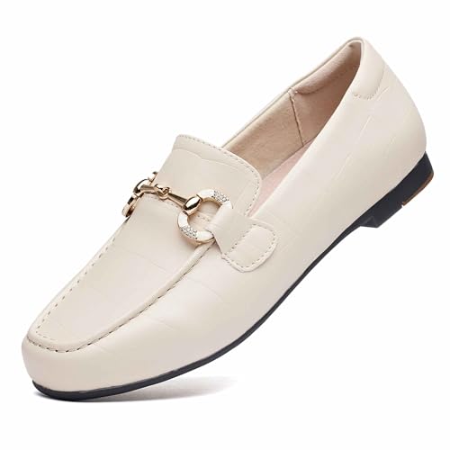Image of DeYashopin Womens Loafers Shoes Fashion Low Heel Slip on Shoes Comfortable Driving Flats