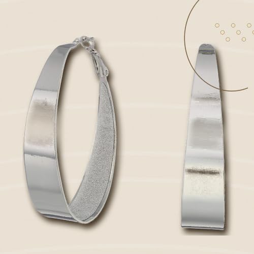 Image of Guess Large Oval Glitter Hoop Earrings
