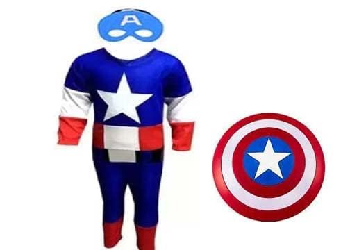 CHRISLEY ENTERPRISES Captain america costume for kids | superhero hhalloween dress with felt mask, plastic shields for kids (2-4 years) (B0C6YGR4FR) Amazon Price History, Amazon Price Tracker