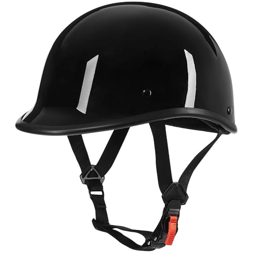 Yesmotor Half Helmet Polo Cap Half Shell Open Face Motorcycle Helmet - DOT Approved(Light Black,Small)