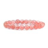 Smelted Cherry Quartz 8mm Round Beads Stretch Bracelet 7