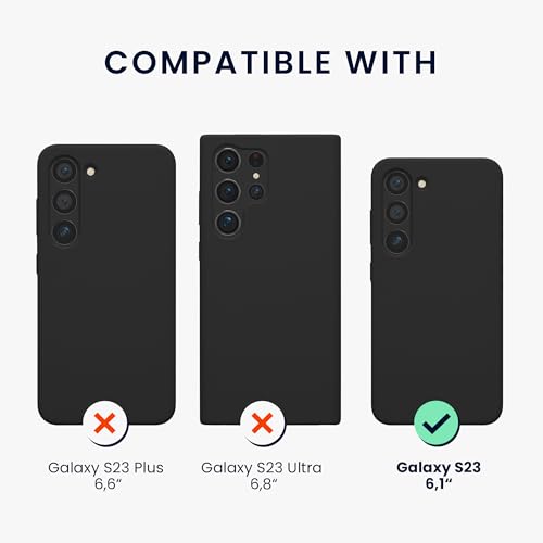 kwmobile Case Compatible with Samsung Galaxy S23 Case - TPU Silicone Cover - Works with Wireless Charging - Black Matte by kwmobile - Image 2