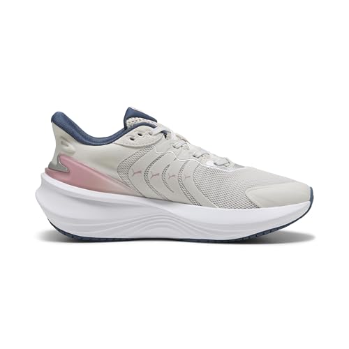 Image of Puma Unisex-Adult Feather Gray-Poised Pink-Dark Indigo Running Shoe