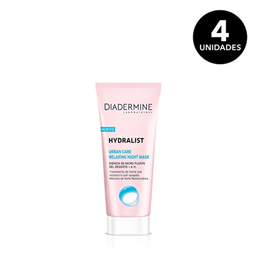 Diadermine - Crema de Noche Hydralist Relaxing Night Mask - 4 uds de 100ml