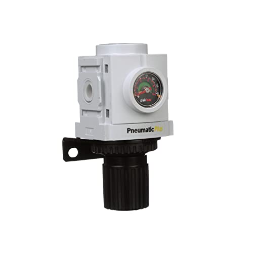 Pneumaticplus Ppc3C-N02G 3 Stage Compressed Air Drying System- Particulate Air Filter, Coalescing Filter & Air Pressure Regulator Combo 1/4" Npt (High Flow), Poly Bowl With Guard, Manual Drain #TOP4