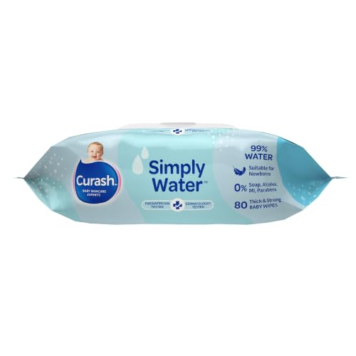 Curash Simply Water Baby Wet Wipes for Newborns, 1 x 80 Pack - Image 5