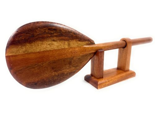 Tikimaster Koa Paddle 18 inch with Stand - Trophy Watermarks Curls | #koa777ck6