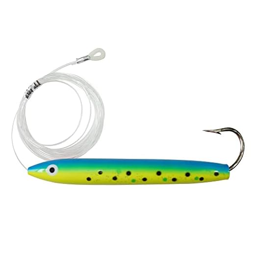 SEASKY 1pc/Bag Mono Leader MUSTAD Hook 6" Rigged Cedar Plugs (Blue Green)
