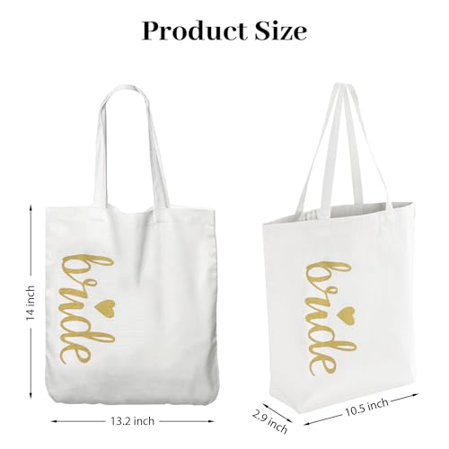 Image of LADY & HOME 6pcs Bachelorette Party Tote Bag, Bride Bridesmaid Cotton Tote Bag for Wedding Gifts