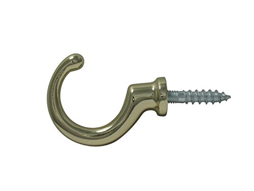Preisvergleich Produktbild 4 x Zierhaken Haken Wandhaken Raffhaken Raffhalter Handtuchhaken vermessingt Messing