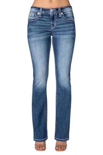 Miss Me Women's Desert Spirit Faux Flap Pocket Mid-Rise Bootcut Jeans2