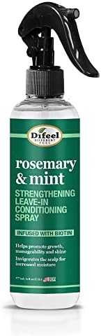 Difeel Rosemary and Mint Strengthening Leave-In Conditioning Spray with Biotin 6 oz. - Made with Natural Mint & Rosemary Oil for Hair Growth