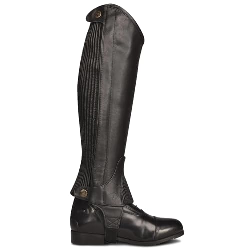 Ovation Short Large Ladies Half Chaps Pro Top Grain Leather Black