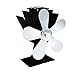 WYQ Ventilador De Estufa De Leña De 5 Aspas Alimentado por Calor, Ventilador De Chimenea De Energía Térmica De Alta Temperatura De Aleación De Aluminio,Blanco