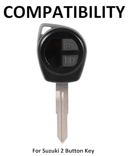 Image of Car Key Cover Compatible with Maruti Suzuki Swift / Swift Dzire / Wagon R / Ertiga / Brezza / Fronx / Celerio / Alto Smart Key | 2 Button Metal Silicone Car Key Protector Case