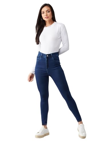 Image of Dolce Crudo Women's Skinny High Rise Bleached Cropped Stretchable Denim Jeans