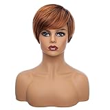 S-noilite Short Human Hair Pixie Cut Wigs for Black Women Straight 100% Brazilian Human Hair Side...