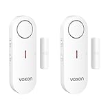 VOXON Door Alarms for Kids Safety - Window Alarms for Personal Home Security - 2 in 1 Chime/Alarm | 3-Level Volume Control - Burglar Door Sensor Alarm for Pool House Rooms Garage RVs - 2 Pack