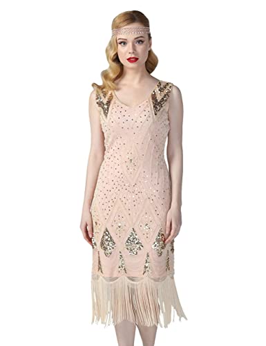 Image of PrettyGuide Women 1920s Gatsby Cocktail Sequin Art Deco Flapper Dress