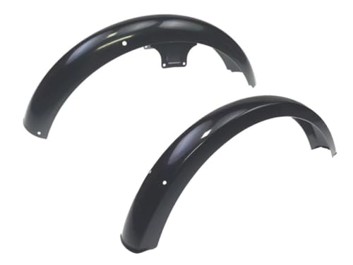 Schutzblech Set vorne & hinten passend für Simson S50 S51 S70 Kotflügel Schwarz Metall pulverbeschichtet Moped Schutz Kotflügelset Vorderrad Hinterrad glänzend mit Bohrungen
