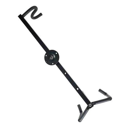 Image of Kadence WM-KG8A Home Series Guitar Wall Mount | 180 Degree Horizontal Display Hook | Foam-Padded Long Arm Hanger | Heavy-Duty Metal Build | for Acoustic, Electric & Bass Guitar | Black