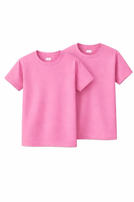 Image of Gildan Unisex Youth Heavy Cotton T Shirt 2-Pack, G5000B. Azalea