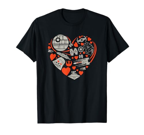 T-shirt Star Wars galaxie cœur vêtement geek Saint-Valentin original