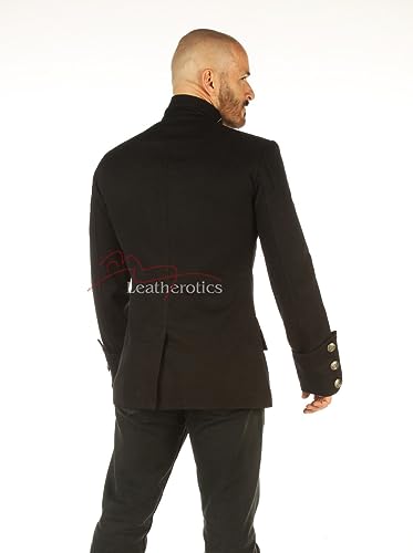Handmade Cotton Gothic Military Jacket-Pirate Coat Steampunk Mens Clothes-Gothic Jacket Men MSP4