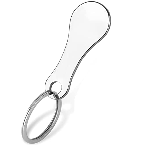 YuanMO66 Einkaufswagenlöser aus Edelstahl Edelstahl Einkaufswagen Schlüsselanhänger Einkaufswagenchip Schlüsselanhänger öffnet Frontlader- und Seitenschubfach Cover