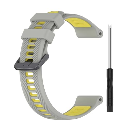 [�����ȓX] �ɓK��Garmin Fenix 7 Pro 6 5 Forerunner 965 955 Solar 945 935 745 �E�H�b�`�o���h �����p�V���R�����X�g�o���h �u���X���b�g�p�X�|�[�c�X�g���b�v(Grey Yellow)