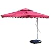 Parasol StrandparasolCrème parasol met voet, 250cm rode waterdichte vierkante parasol 8 bot aluminiumlegering paraplubak…