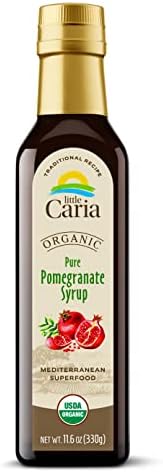 Little Caria Organic Pomegranate Molasses - USDA Organic, Mediterranean Superfood, No Added Sugar, No Additives, 11.6 oz