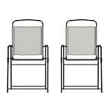 Flash Furniture Mystic Folding Patio Sling Chairs, Outdoor Textilene Lawn Chairs...
