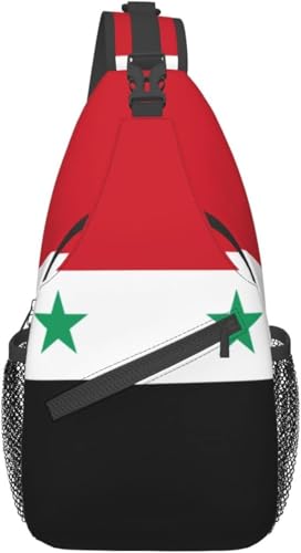 Morrales unisex con bandera de Siria y diseño diagonal miniatura 1