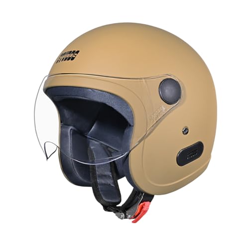 Image of Studds Jet Open Face ISI Certified Helmet with Chopper Visor Desert Storm - L