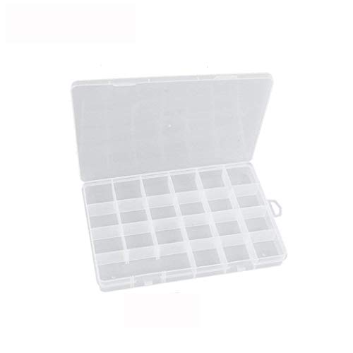 Caja organizadora Westeng para joyas y abalorios, 1 unidad con 24 divisores extraíbles, transparente, ajustables