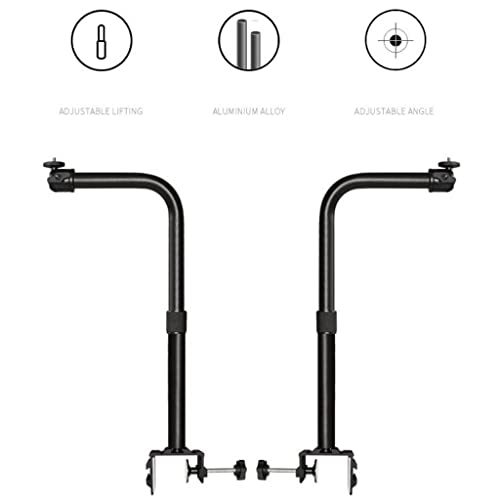Soporte de proyector para escritorio y mesita de noche con tubo doblado negro 6