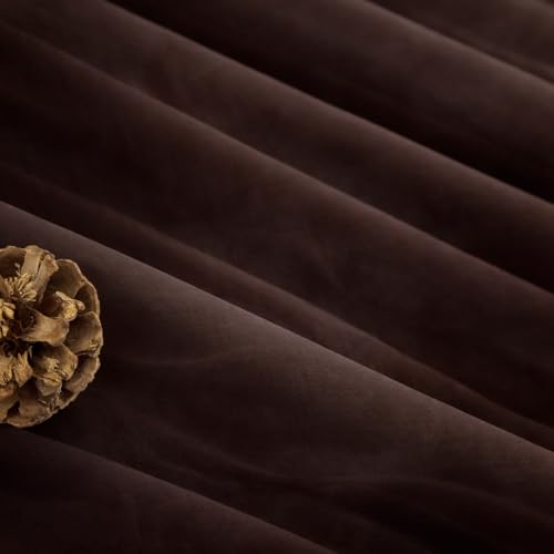 Image of 7 Feet Door Curtains Set of 2 - Semi Transparent Sheer Curtains for Living Room & Bedroom | Polyester Eyelet Curtain Panels | Modern Door & Window Curtain (Coffee)