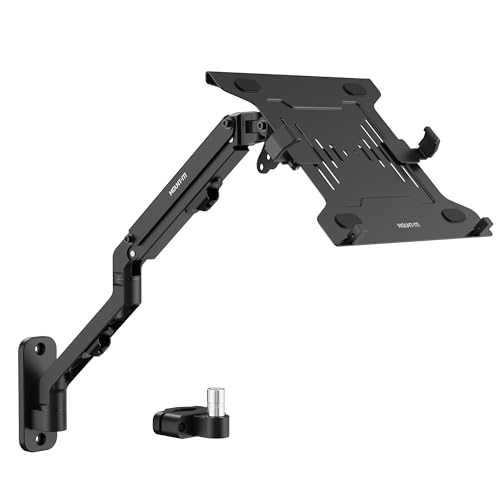 Image of Mount-It! Ergonomic Laptop Arm for Wall or Pole Mounting, Full Motion Adjustments, Versatile Design, Easy Installation