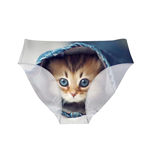 Hawapod Denim Cat Seamless Panties For Women No Show Panty Underwear Women Briefs For Ladies Girls Bikini #TOP14