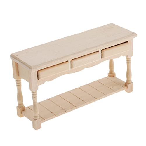 Perfk 1:12 Tavolo in Miniatura con Ripiano e