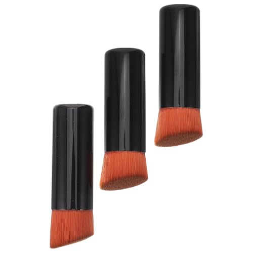 Genérico Kit de 3 Brochas de Maquillaje Portátil, Cerdas Suaves para Polvos y Rubor, Tamaño Mediano, Tubo de Aluminio Resistente, Adecuado para Aplicación de Base y Retoques en Cualquier