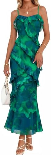 MEROKEETY Summer Floral Wedding Guest Maxi Dress Women 2026 Vacat...