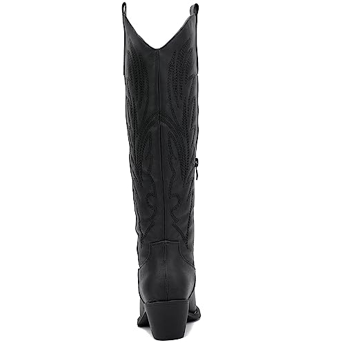 Image of GLOBALWIN Women's The Western Cowboy Cowgirl Embroidered Knee High Boots